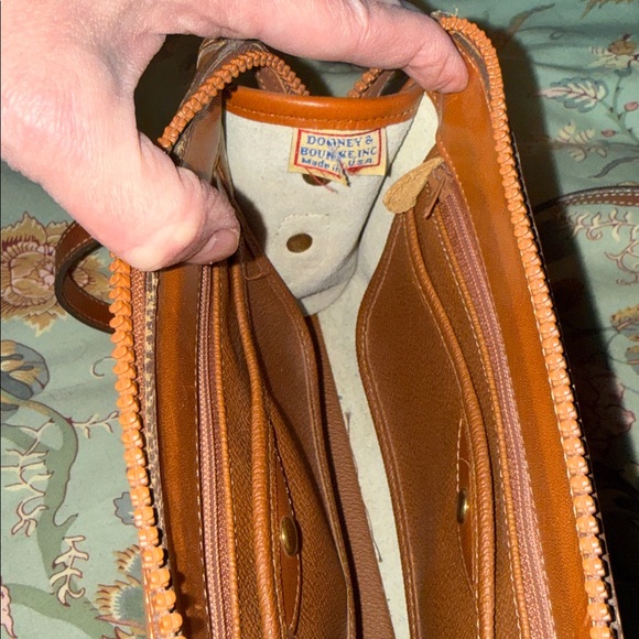 Dooney & Bourke Cream and Tan Pebbled Leather Crossbody - Picture 7 of 7